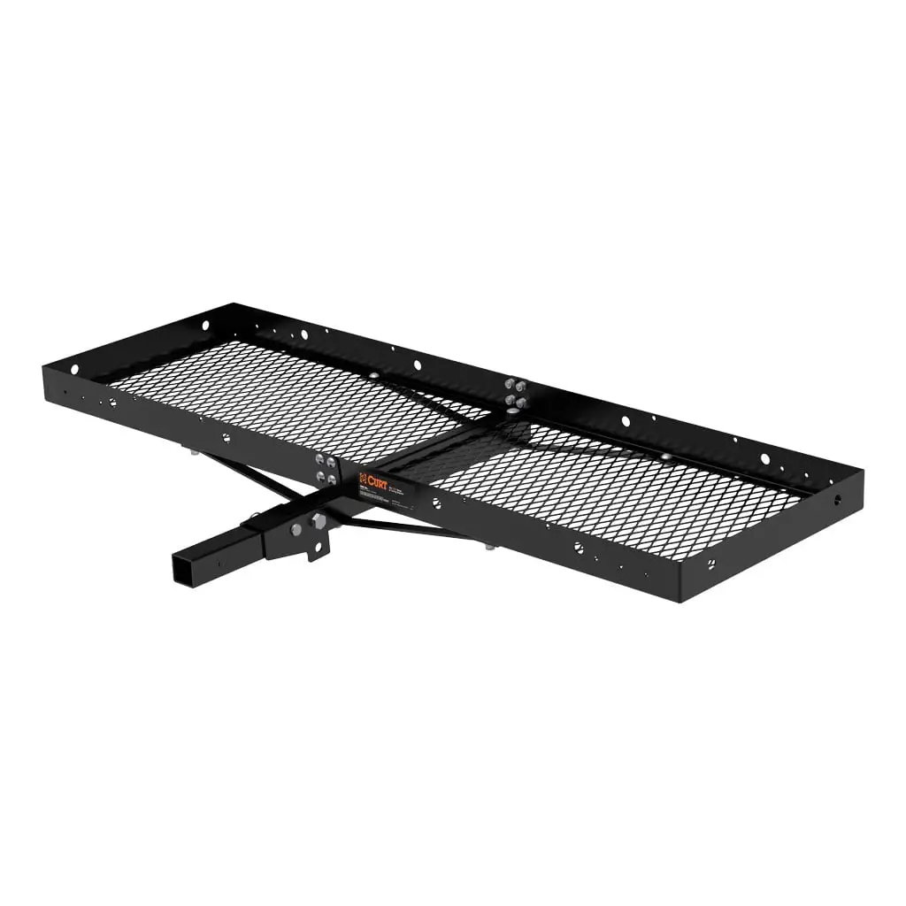 CURT 18109 60 x 20 Black Steel Tray Cargo Carrier (Folding 2 Shank